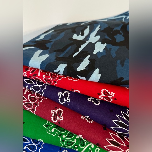 10 Pack - NEW Mystery Multicolor Cotton Paisley Bandanas - Picture 3 of 10